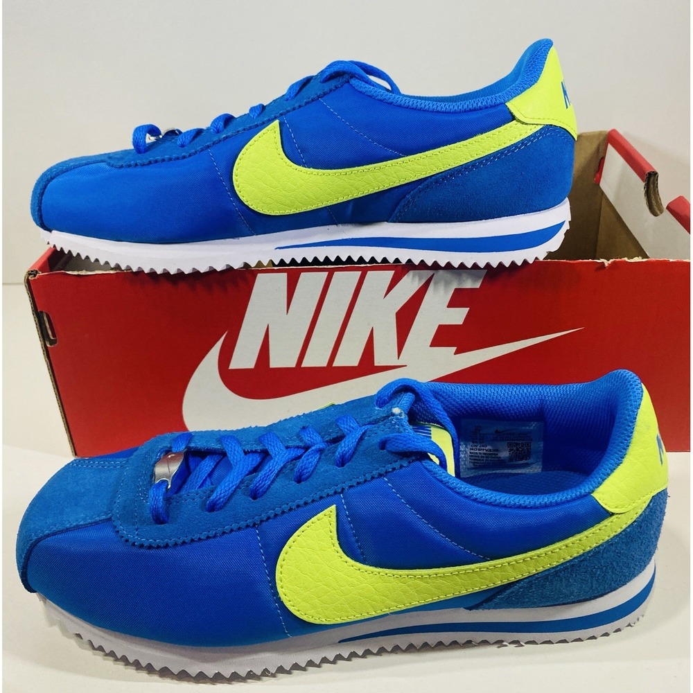 Nike Cortez BG Big Kids Size 6Y Photo Blue LT Lemon Twist IB7748-406 NWT